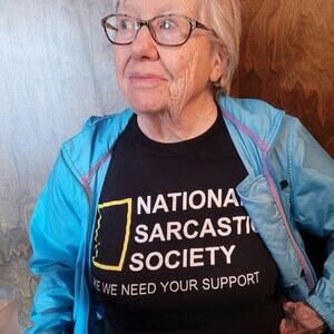 National Sarcastic Society Black T-shirt Humorous Tee by Tee Luv size Small